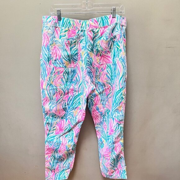 Lilly Pulitzer Women's XL Multicolor Linen Pants With‎ Drawstring & Pockets - Picture 6 of 6